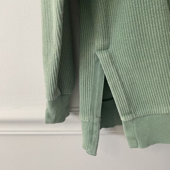 Altar'd State Smiley Face Ribbed Knit Crewneck Frosty Green Sz S Oversized Cozy - Picture 7 of 12